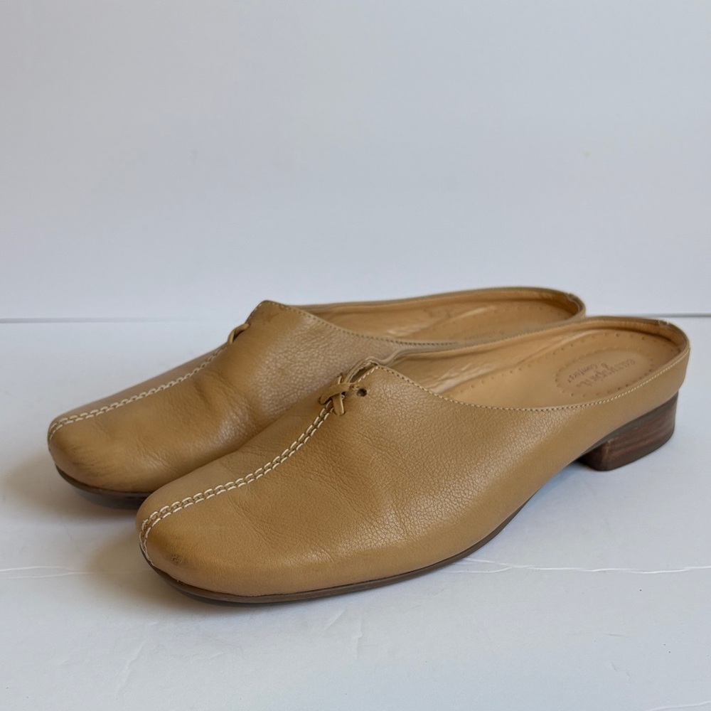 Easy Spirit Tan Leather Mules